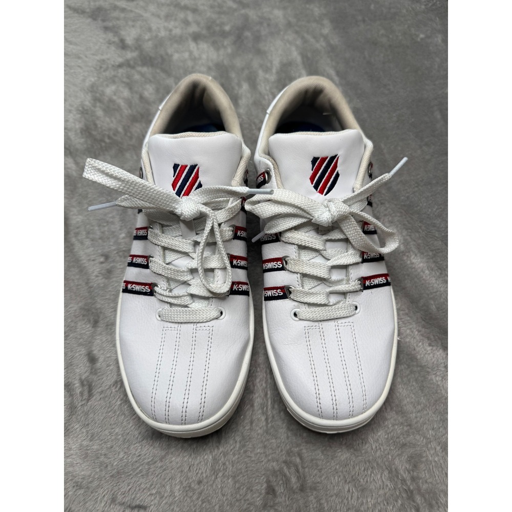 K-Swiss Court Pro II CMF Mens 10.5 White Leather Sneakers 03629-155 Memory Foam
